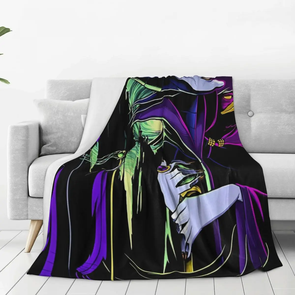 Halloween Villains Cartoon Flannel Blanket Warm Soft Throw Blanket for Living Room Travel Print Bedspread Sofa Bed Cover