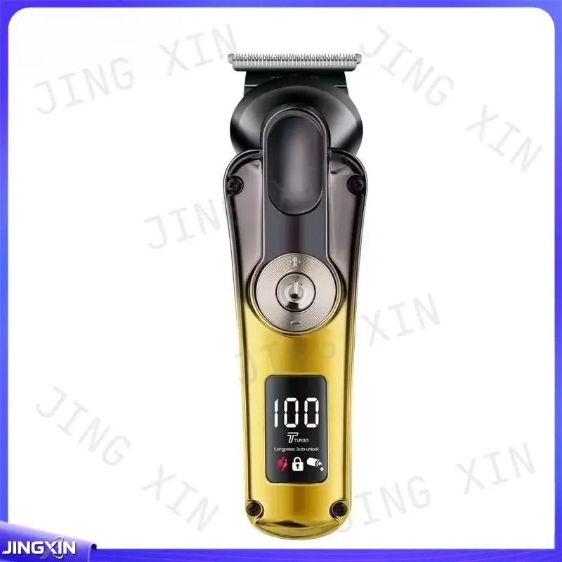 custom for Professional USB Rechargeable 6 in 1 Barber Hair Trimmer Adjustable Cut LED Display Stainless Steel for Outdoor