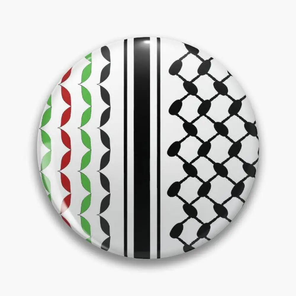 Keffiyeh in Black and Colors Pin Buttons Brooches  Jewelry Accessory Customize Brooch Fashion Lapel Badges