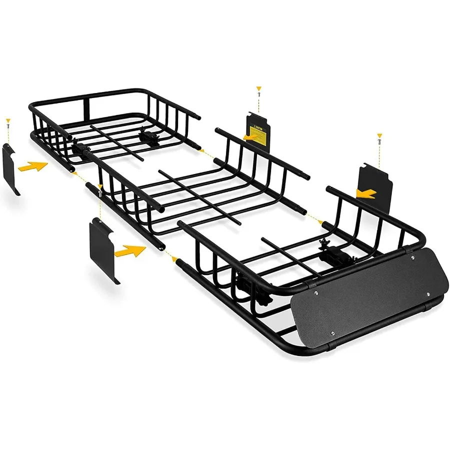 حامل شحن سلة سقف نحيف 64 × 23 × 4 مع بناء فولاذي عالي التحمل لآمن للسيارات على السطح العلوي R #4