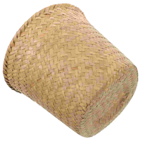 1PC Storage Baskets Seagrass Woven Sundry ganizer Waste Bin Desktop Simple Basket Multi Functional Portable Sundries Box Compact