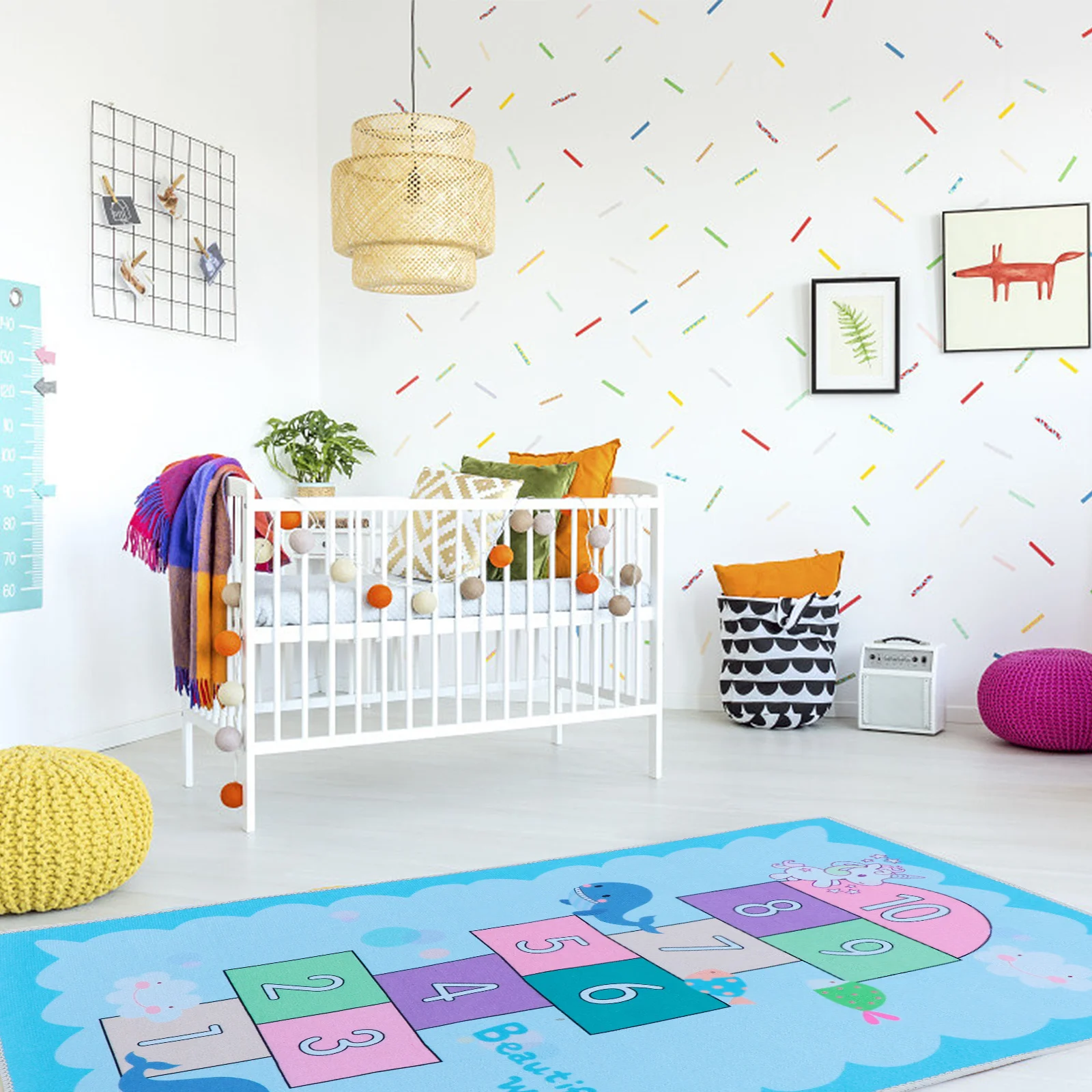 

Children Play Mat Large Soft Carpet Anti-Slip Floor Pad Decorative Ground Mat For Kid Room Nursery Bedroom Living Room Rug