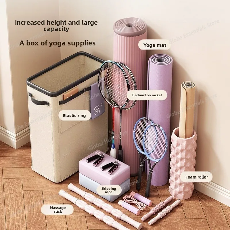 Yoga Storage Basket Sports Equipment Storage Foldable Miscellaneous Items Yoga Mat Organizer