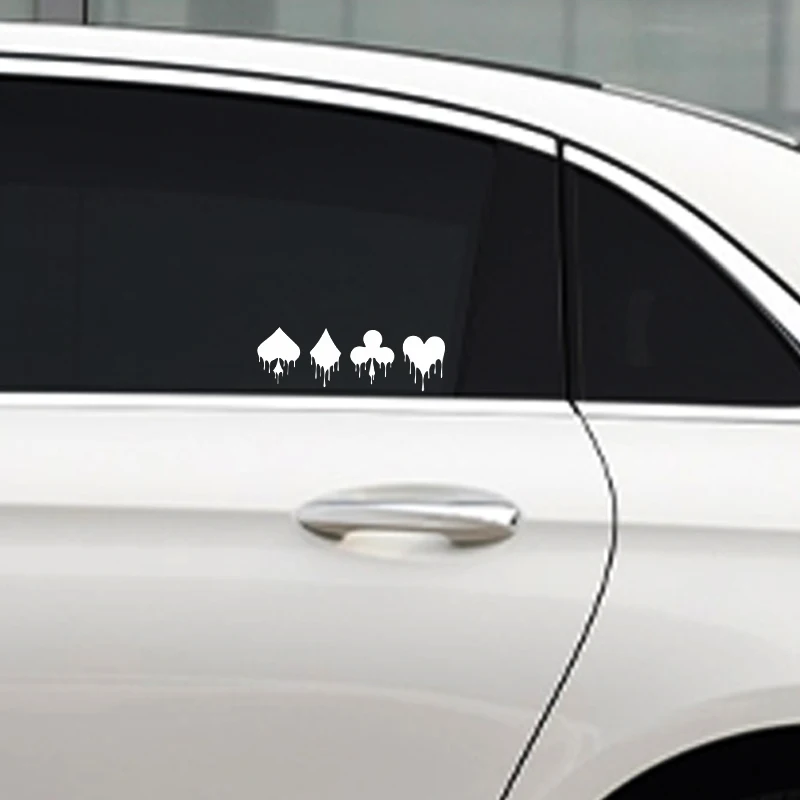 G143 6CM*18.6CM Fashion Classic Modern PokerPattern Decals Motorcycle Car Sticker Black/Laser/WHITE