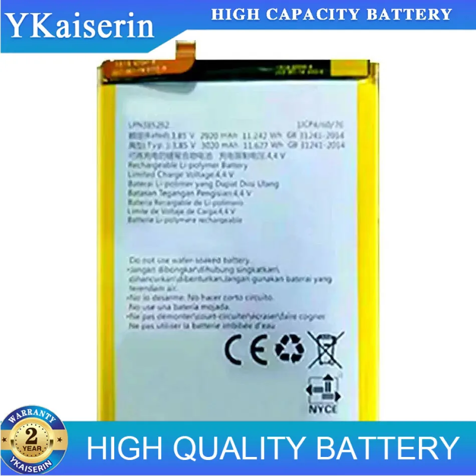 

LPN385292 Mobile Phone Battery For Hisense H20 H20M HLTE510 HLTE510T HLTE510M High Capacity 3020Mah