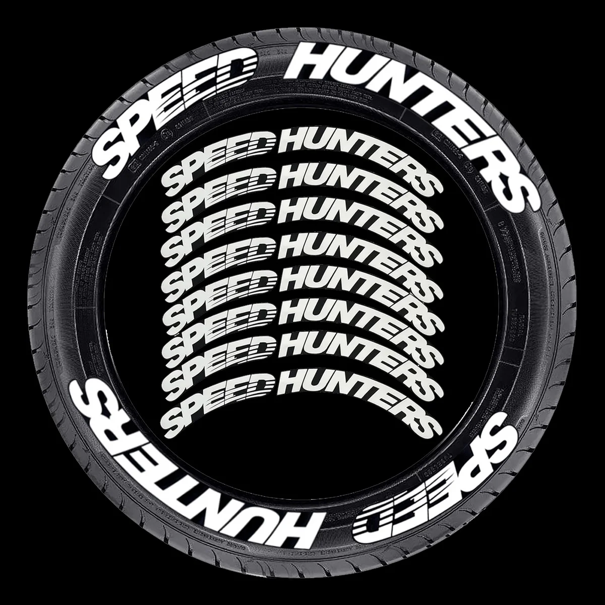 SPEED HUNTERS Tire Sticker Car And Motorcycle Tire Modified Letter Stickers Automotive Interior Supplies for BMW Benz Audi VW