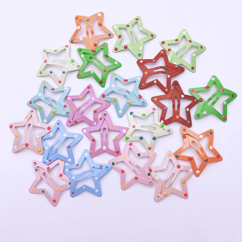 20pcs/lot 3CM Mini Star Hair Clip Kids Glitter Metal Hair Clips Barrettes Hairpins Girls Hair Accessories Headwear Styling Tools