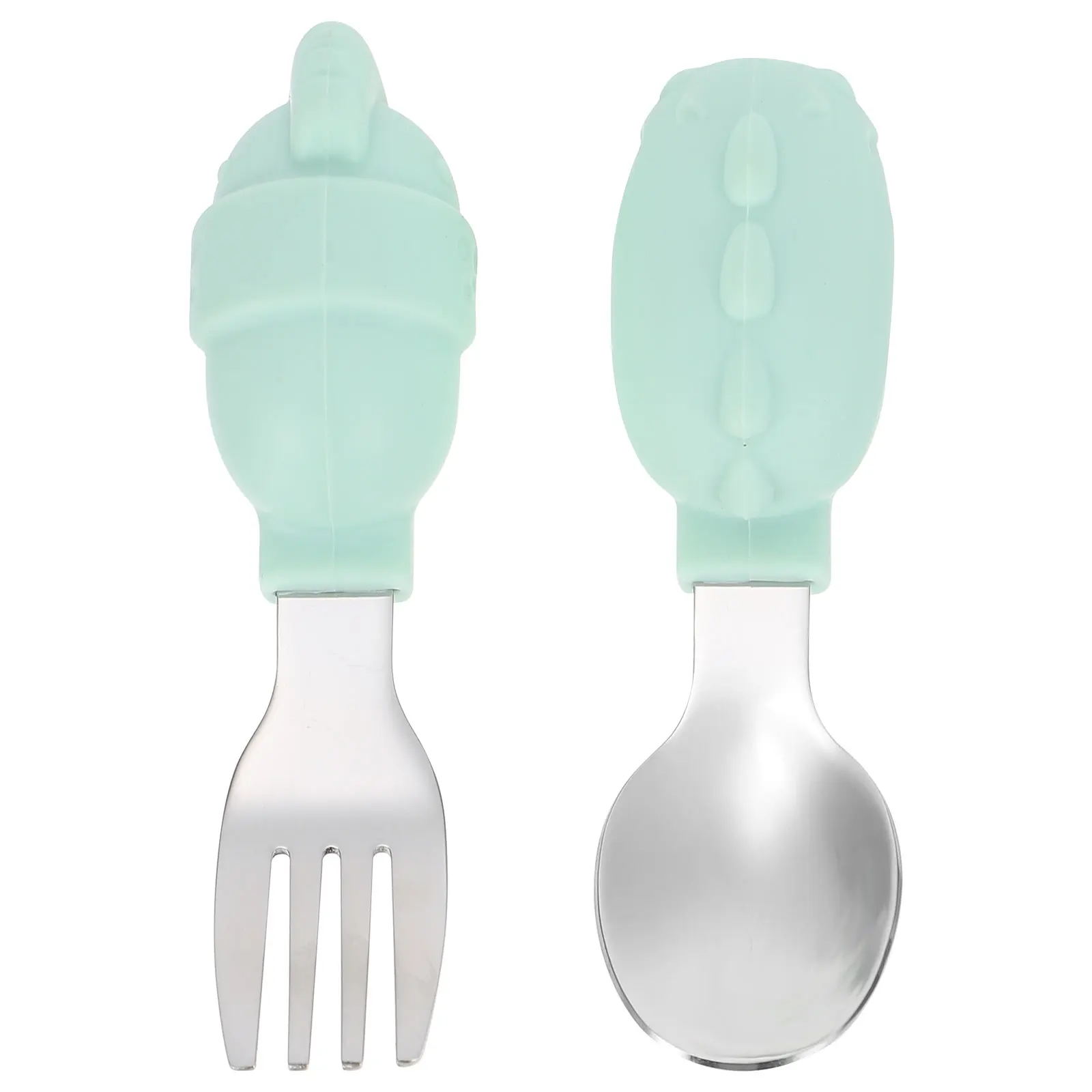 

Baby Dinning Utensils Stainless Steel Short H Lightweight Feeding Supplies Training Fork Spoon Baby Bowl