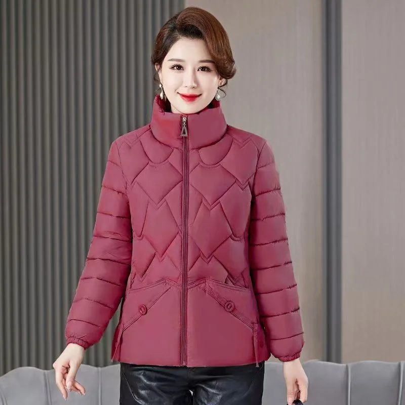 

2025 Autumn Down Cotton-padded Jacket Plus Size Middle-aged Women Small Cotton-padded Jacket New Cotton-padded Jacket Thickened