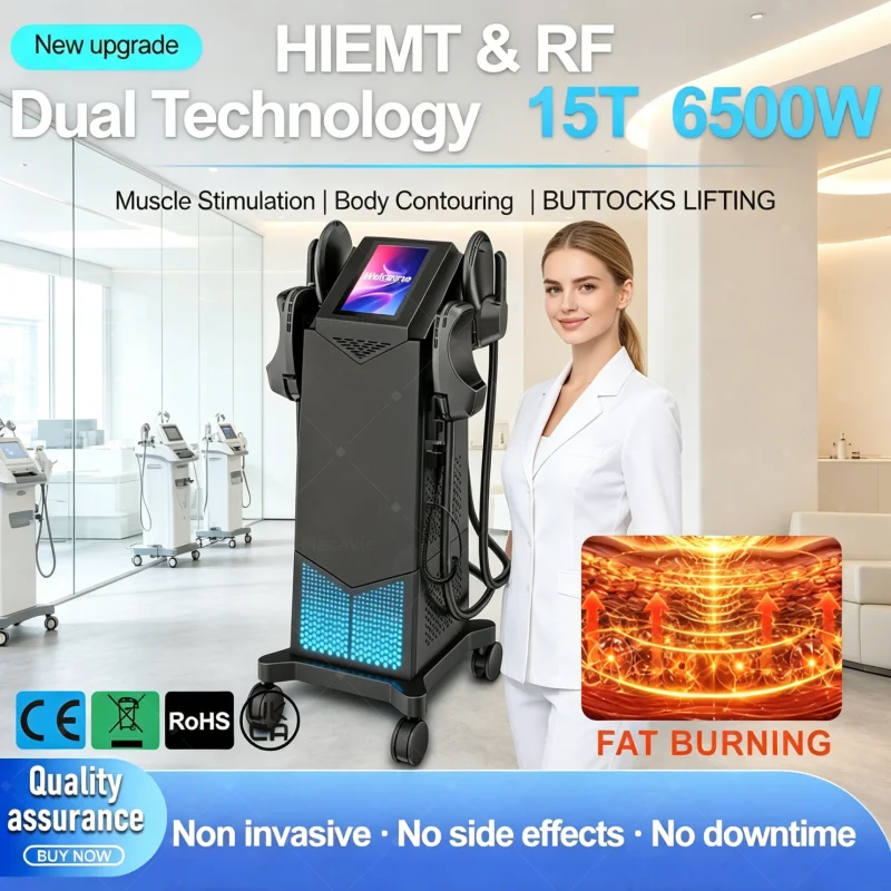 5 Handles HIEMT Technology Body Sculpt Equipment Non Invasive Muscle Building Fat Burning Skin Tightening Beauty Machine