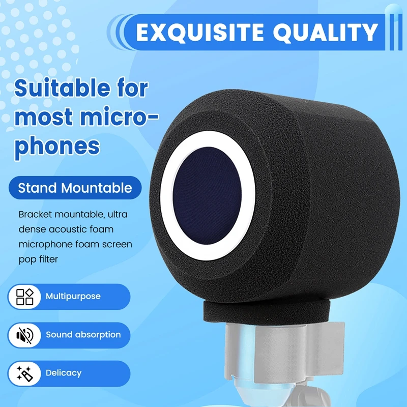 BNVN-Microphone Wind -Filter Shield Acoustic لاستوديوهات التسجيلات وميكروفون ممتص للصوت