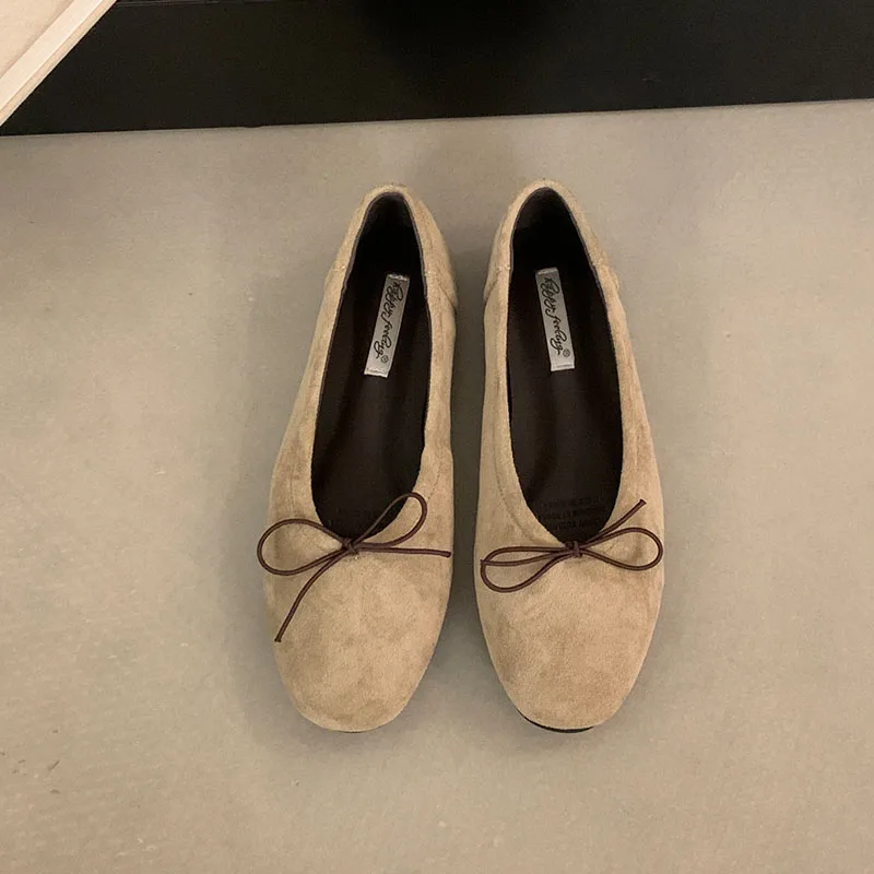 Neue modische Ballerinas mit Schmetterlingsknoten für Damen, flache Schuhe, lässige Ballerinas mit runder Spitze, flache, weiche Damen-Slipper. – Detail 10