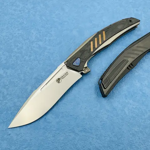 वेनम न्यू वॉर एक्स फोल्डिंग चाकू M398 ब्लेड टाइटेनियम + CF हैंडल आउटडोर कैम्पिंग शिकार उत्तरजीविता बचाव फल EDC टूल 10 best sales कुल्हाड़ी चाकू - №2