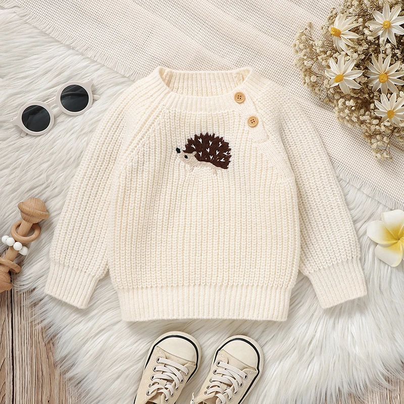 Neugeborenen Baby Pullover Gestrickte Winter Rundhals Langarm Säugling Jungen Mädchen Pullover Casual Outwear Jumper für Kleinkind Strickwaren