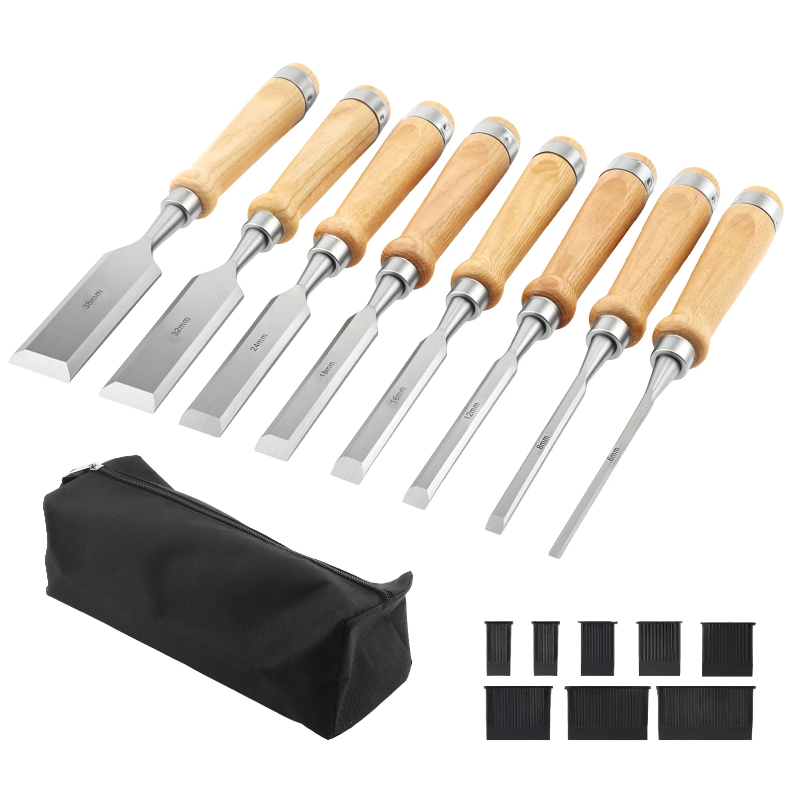 

Набор из 8 деревянных стамесок для резьбы по дереву, 1/4-1 1/2 дюйма, из хромованадиевой стали, профессиональные инструменты для столяров и DIY-проектов