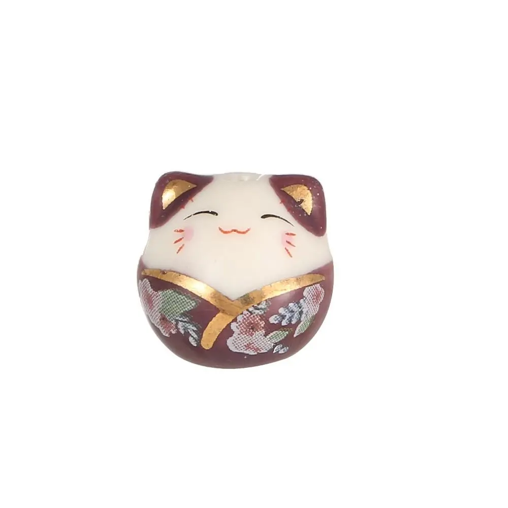 Kitty Plutus Cat Beads Makeing Bracelet Cat DIY Jewelry Accessory Ceramic Japanese Fortune Cat Loose Spacer Beads Jewelry Making