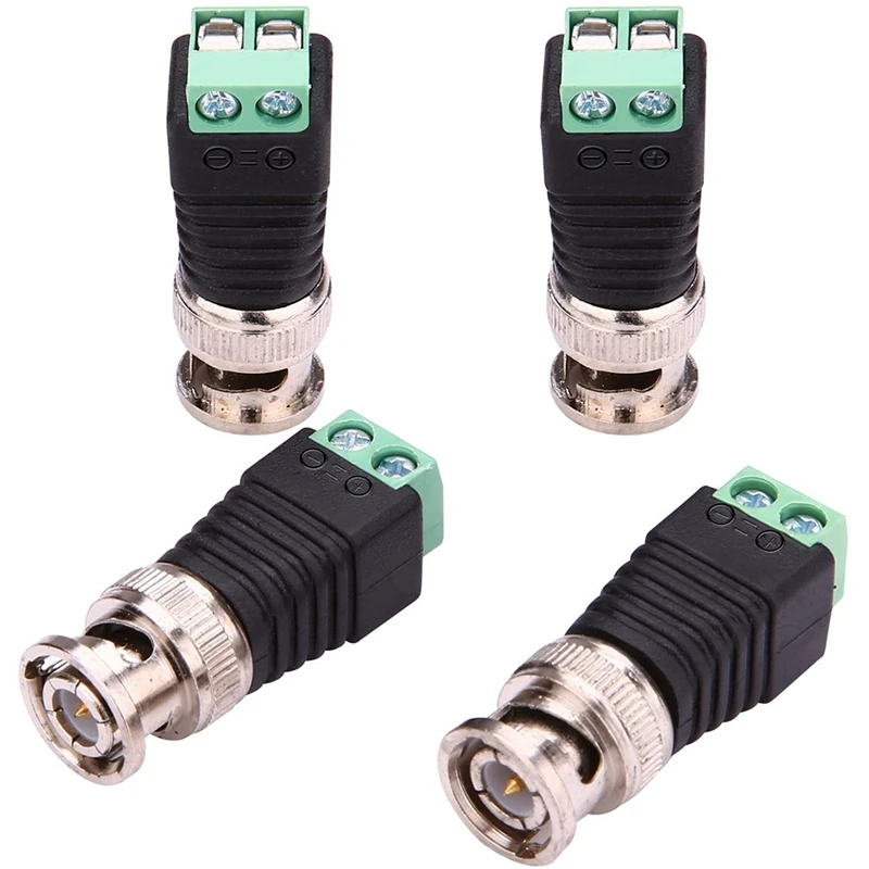 20 Pack BNC Balun Connector And Camera Terminal Male Adapter For CCTV Surveillance Video Cameras Coaxial/Cat5/Cat6