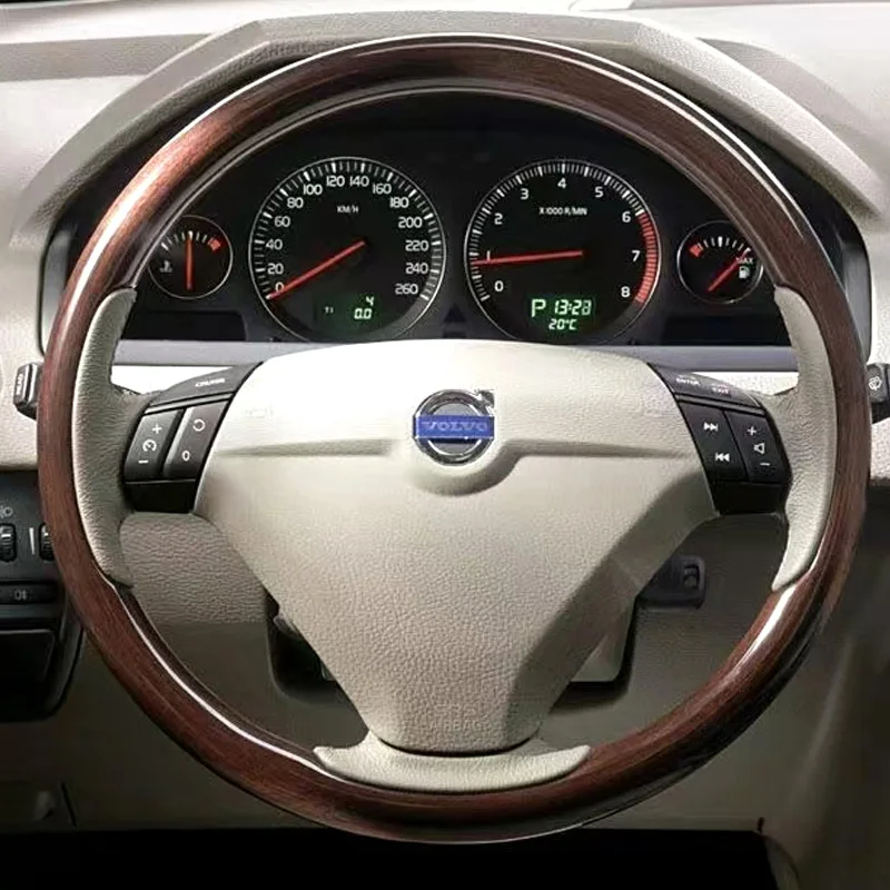 

Для Volvo S80 Xc90 Xc70 2004-2012 индивидуальный чехол на руль автомобиля, сшитый вручную, износостойкий салон автомобиля из углеродного волокна