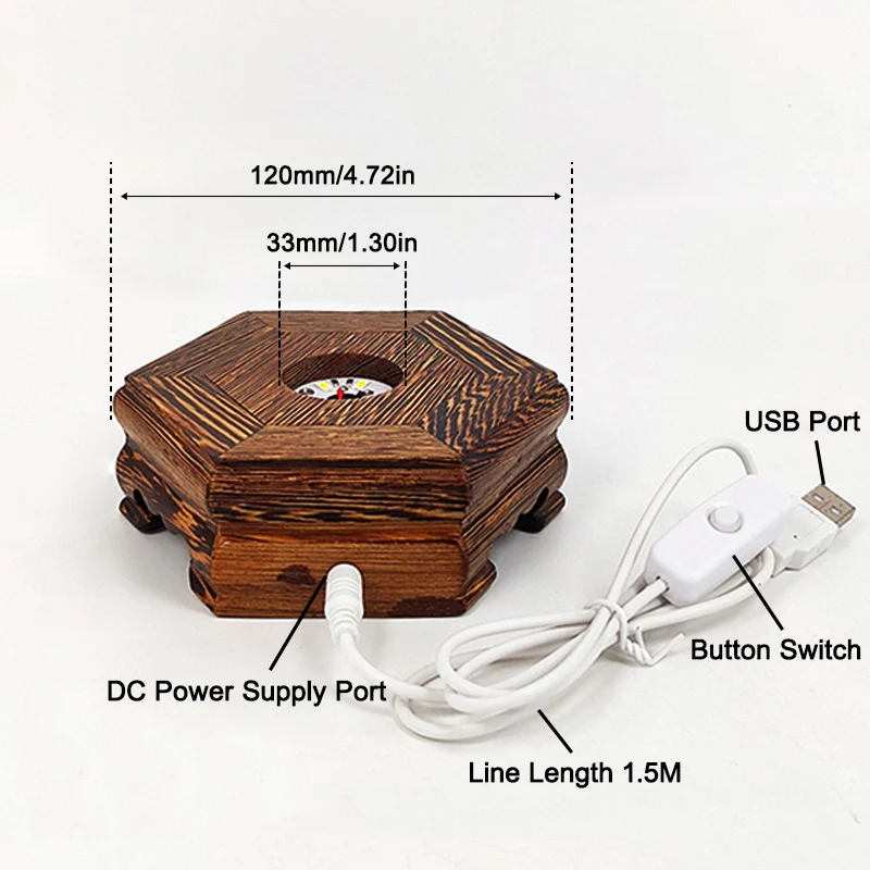 الإبداعية DIY كريستال الكرة أضواء ليلية القيل والقال منصة خشبية الجذر نحت قاعدة مضيئة زجاجة الطقس الملونة واجهة USB