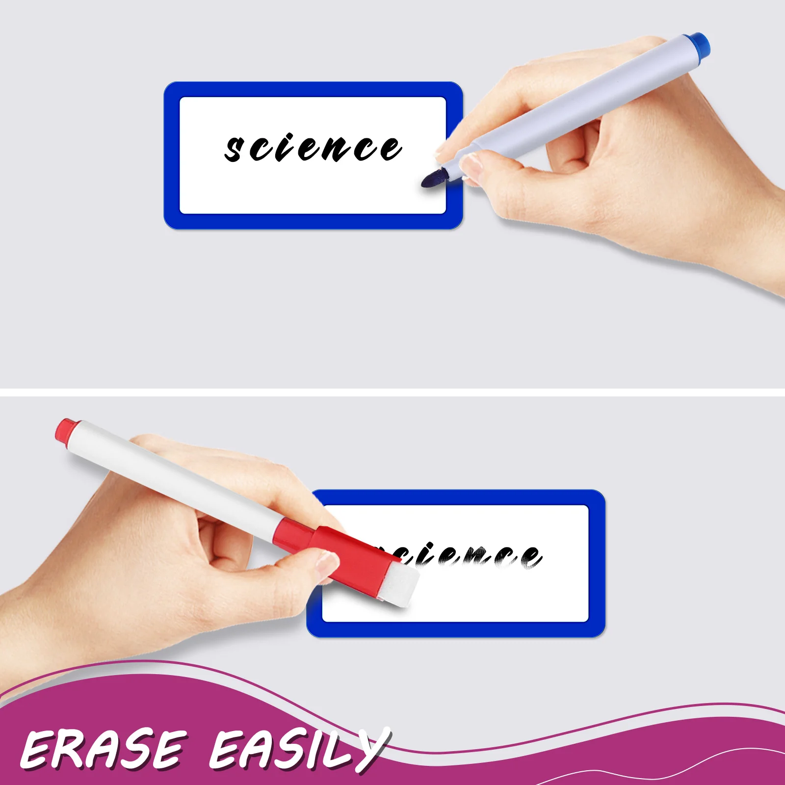 

20Pcs Magnetic Whiteboard Label Stickers Dry Erase Reusable Writable Tags 10x5cm Multi-Use Magnetic Name Tags for Classroom Home