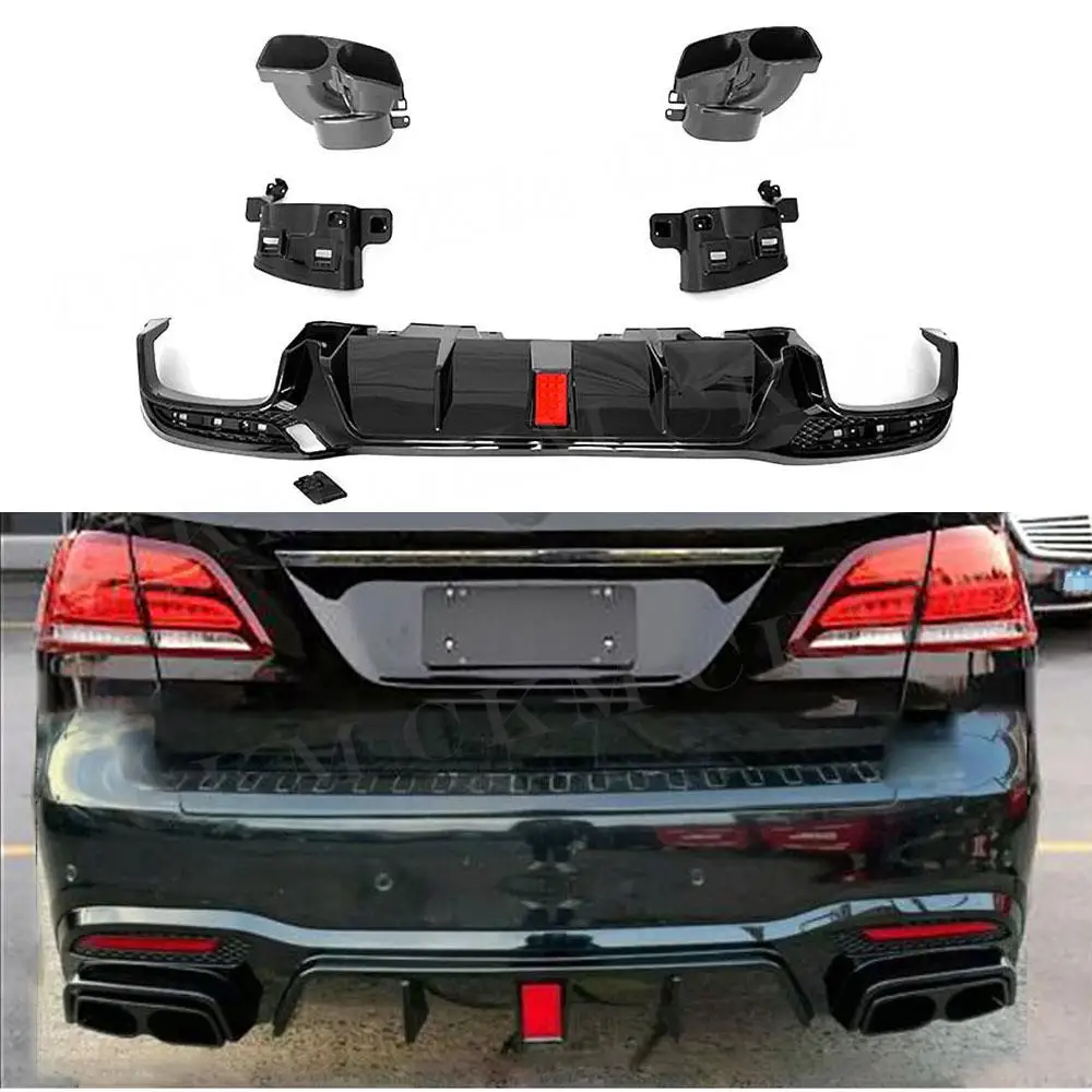 

CKMUUER диффузор заднего бампера с насадками для выхлопных газов для Benz GLE GLS Class W166 X166 GLE450 GLE63 AMG Sport SUV 2015-2018 аксессуары