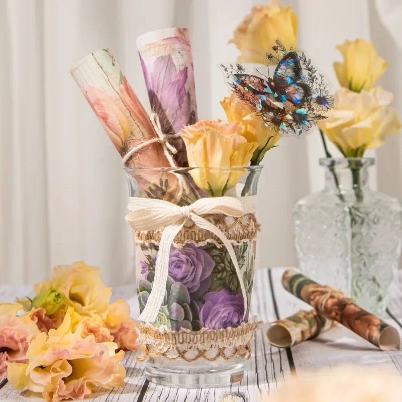 30Pcs Garden Past Series Paper Supplies Plant Journal Supplies DIY Decoration Collage Nature Style Paper Cute Decoration