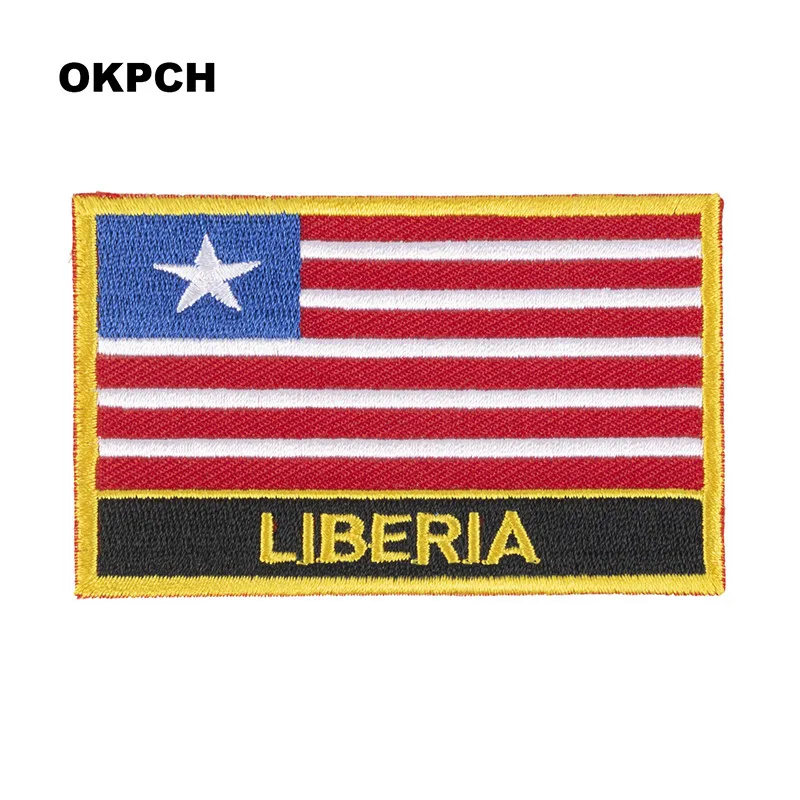 Liberia Flag Embroidery Patches Iron on Saw on Transfer patches Sewing Applications for Clothes in Home&Garden