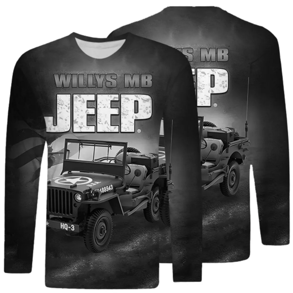

2026 New 3D Digital Printing Jeep Long-Sleeved Round-neck Shirt - Personalized T-Shirt - Wicks Sweat