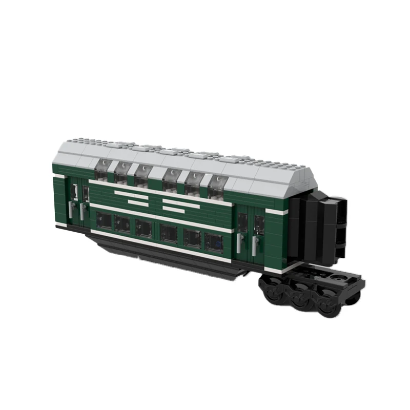 MOC-139977 City Railway Germany Doppelstockwagen Train Car Carriage Model Building Block Assembly Brick Toys Christmas Gift Set