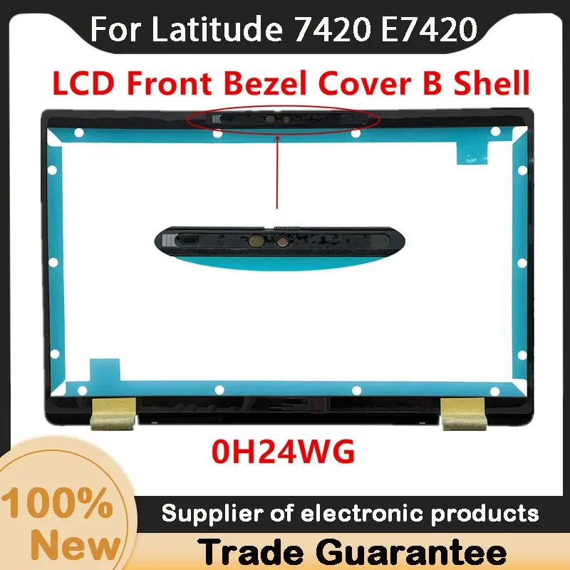 Original novo para dell latitude 7420 e7420 portátil lcd capa frontal 0h24wg h24wg preto