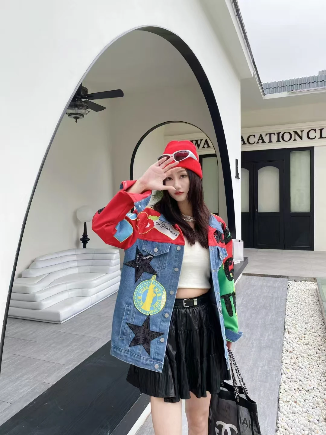 2025 Spring and Autumn Fashion Casual Versatile Denim Jacket Loose Long Sleeve Top Heavy Stitching Denim Jacket for Women