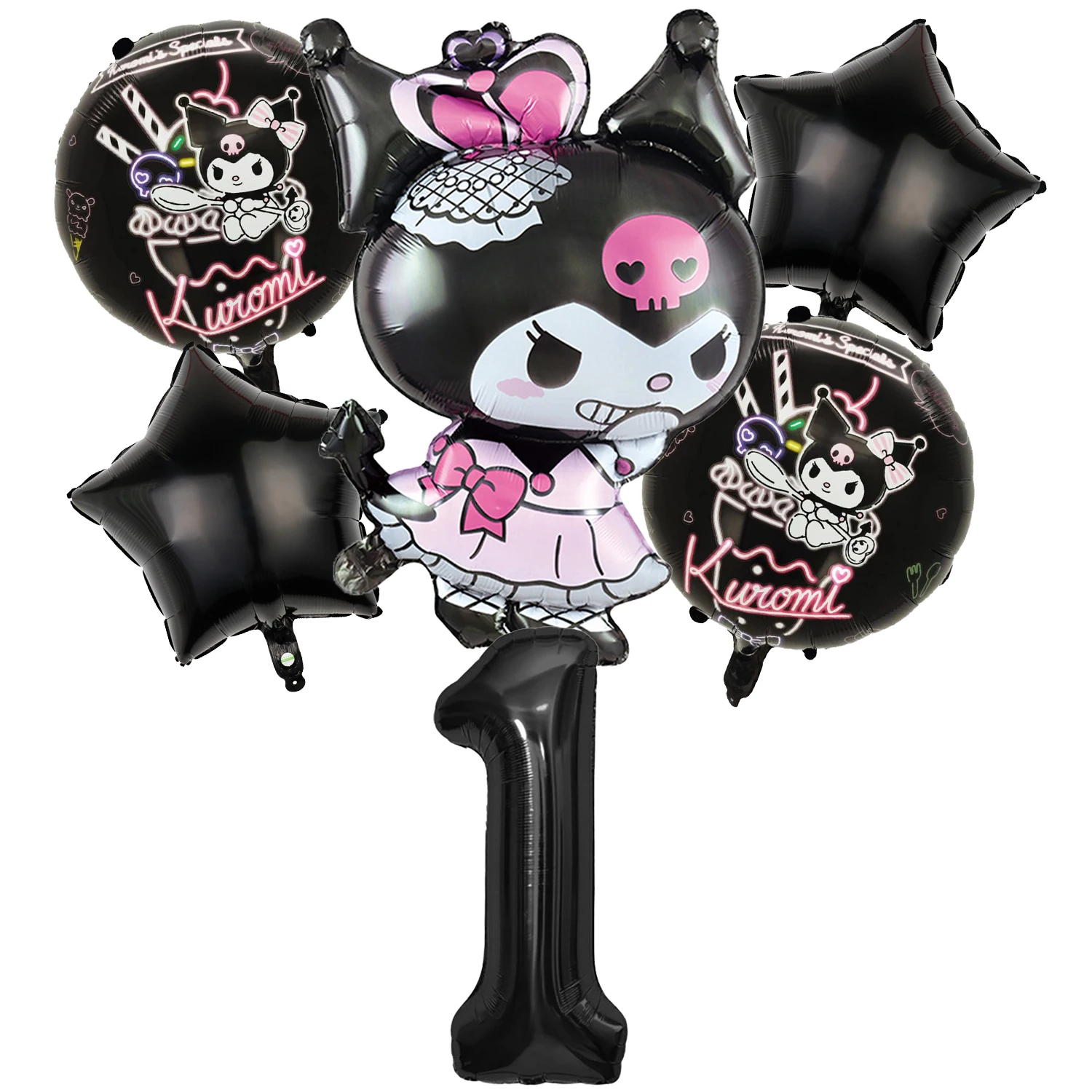 Kuromi Birthday Balloon Set Girls Party Decoration Number Balloons Suit Cute Kawaii Ornaments Backdrop Baby Shower Decor Gifts