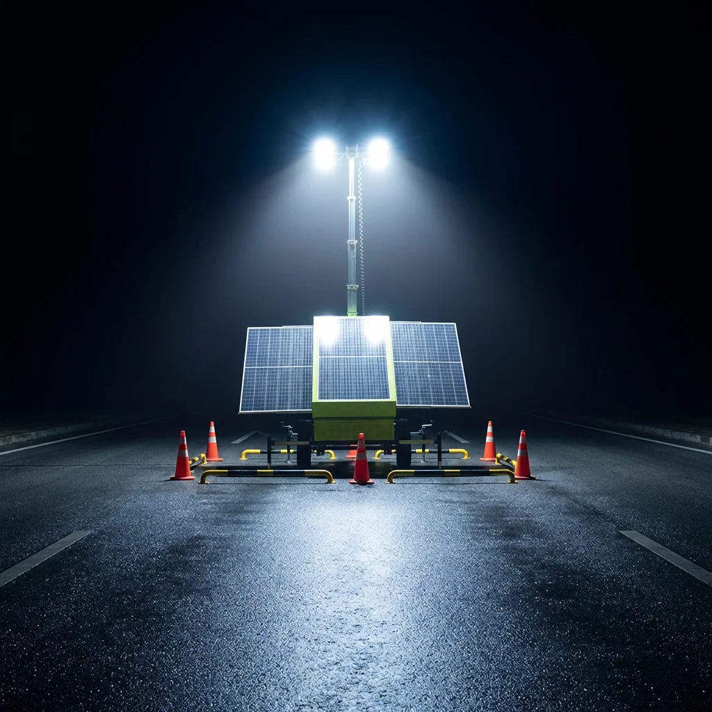 Solar Mobile Light Tower 7m 8m 9m Customizable Multiple Power Diesel 4*400W Solar 4*150W LED Light Tower For Night Construction