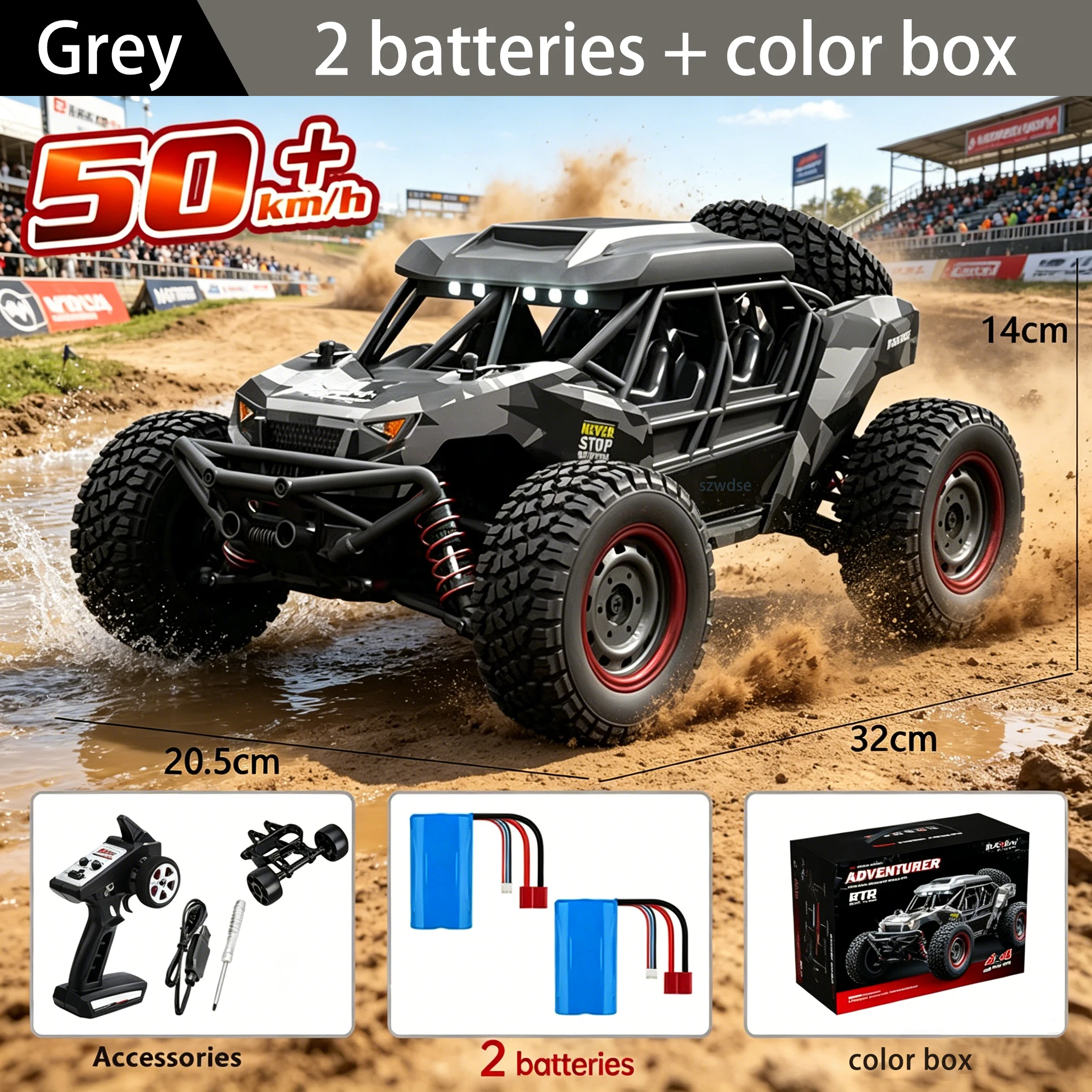 WLtoys nieuwe RC auto, hoge snelheid 50 km/u, 4x4G elektrisch, all-terrain race- en klimauto, verjaardagscadeau voor volwassenen en jongens.