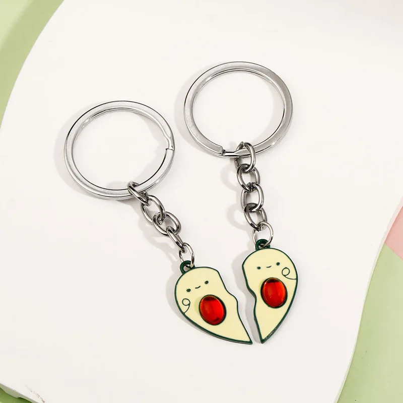 2pcs/Set Cute Heart Shaped Avocado Necklace Magnet Attract Best Friends BFF Necklace for Women Couple Friendship Jewelry Gifts