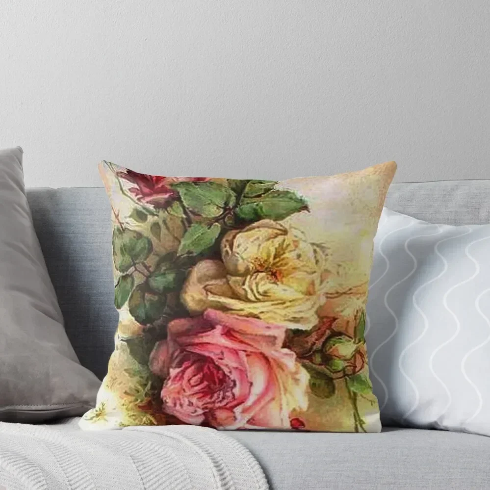 Vintage Rose Bouquet Throw Pillow Sofa Covers For Living Room Christmas Pillow Cases pillow