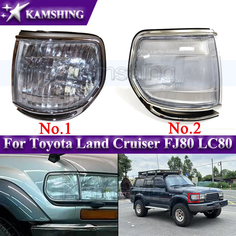 

Kamshing 1pair Corner Light For Toyota Land Cruiser FJ80 LC80 1992-1997 Front Turn Signal Lamp Marker Lamp Side Fender Lights