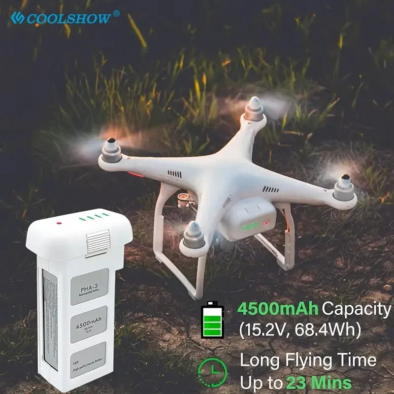 

Аккумулятор емкостью 4500 мАч для интеллектуальных летных аккумуляторов серии DJI Phantom 3 Pro Phantom3 для дрона, обновленная замена до 23 минут