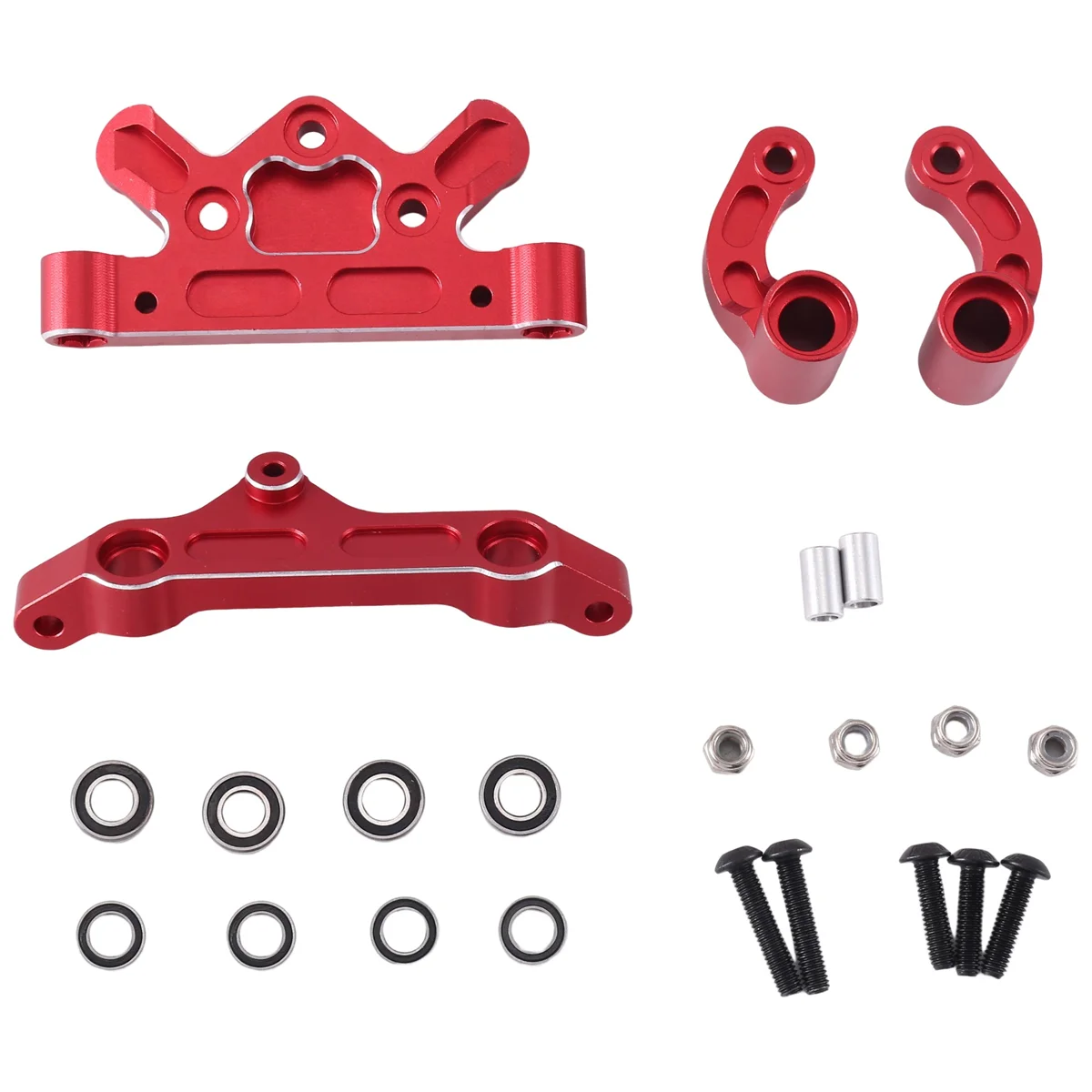 Metal Steering Assembly Set for 1/5 Arrma KRATON 8S Outcast 8S KRATON EXB Roller Upgrade Parts Accessories,Red