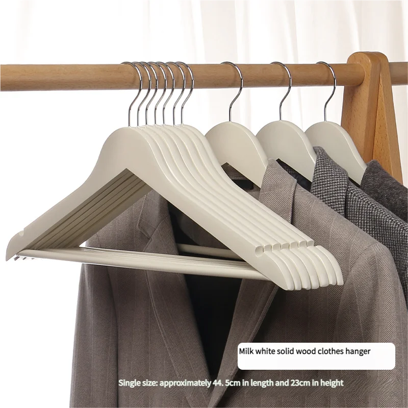 

Hot Sale Premium Wooden Hangers with Custom Logo Wood Lacquer Metal Hook for Suits