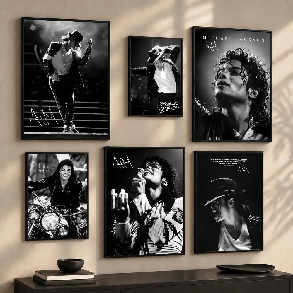 Singer M-Michael J-Jackson Painting Calligraphy Canvas Wall Art Prints for Living Room Bedroom Home Decor Gift