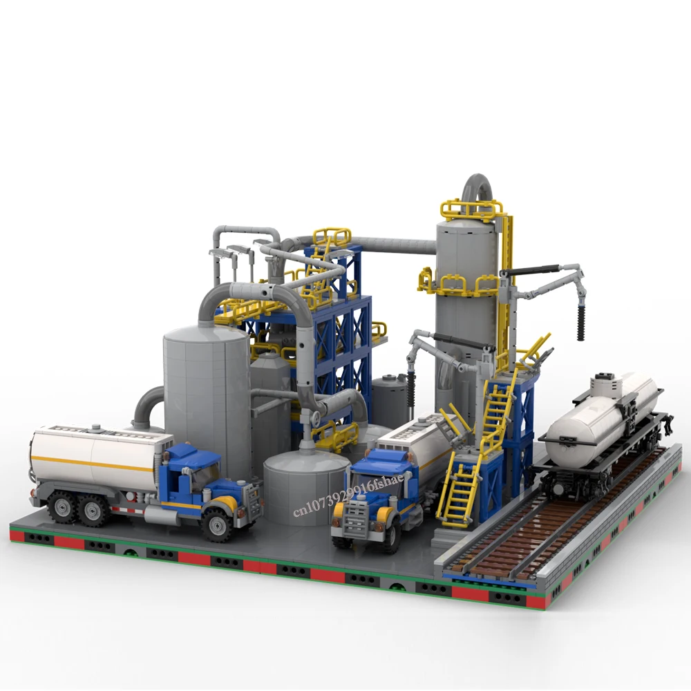 Hot Sale Street View Moc Modular Chem Plant GATC Tanker Car Chemical Truck DIY creative ideas ChildrenToys Birthday Gifts Blocks