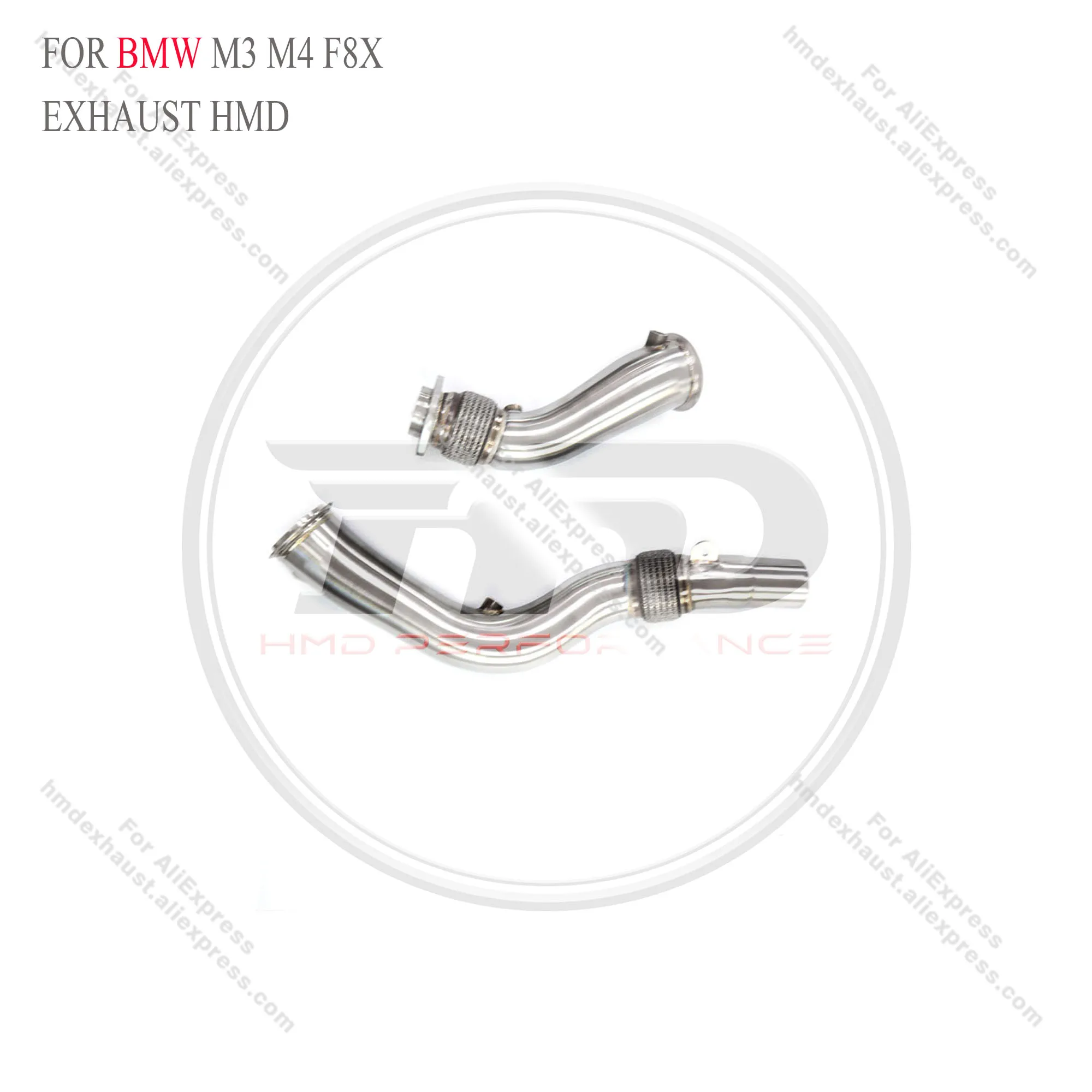 BMW M3 M4 F8x用HMDエキゾーストダウンパイプ SS304 熱シールドなし 触媒コンバーター付き 素晴らしいサウンド