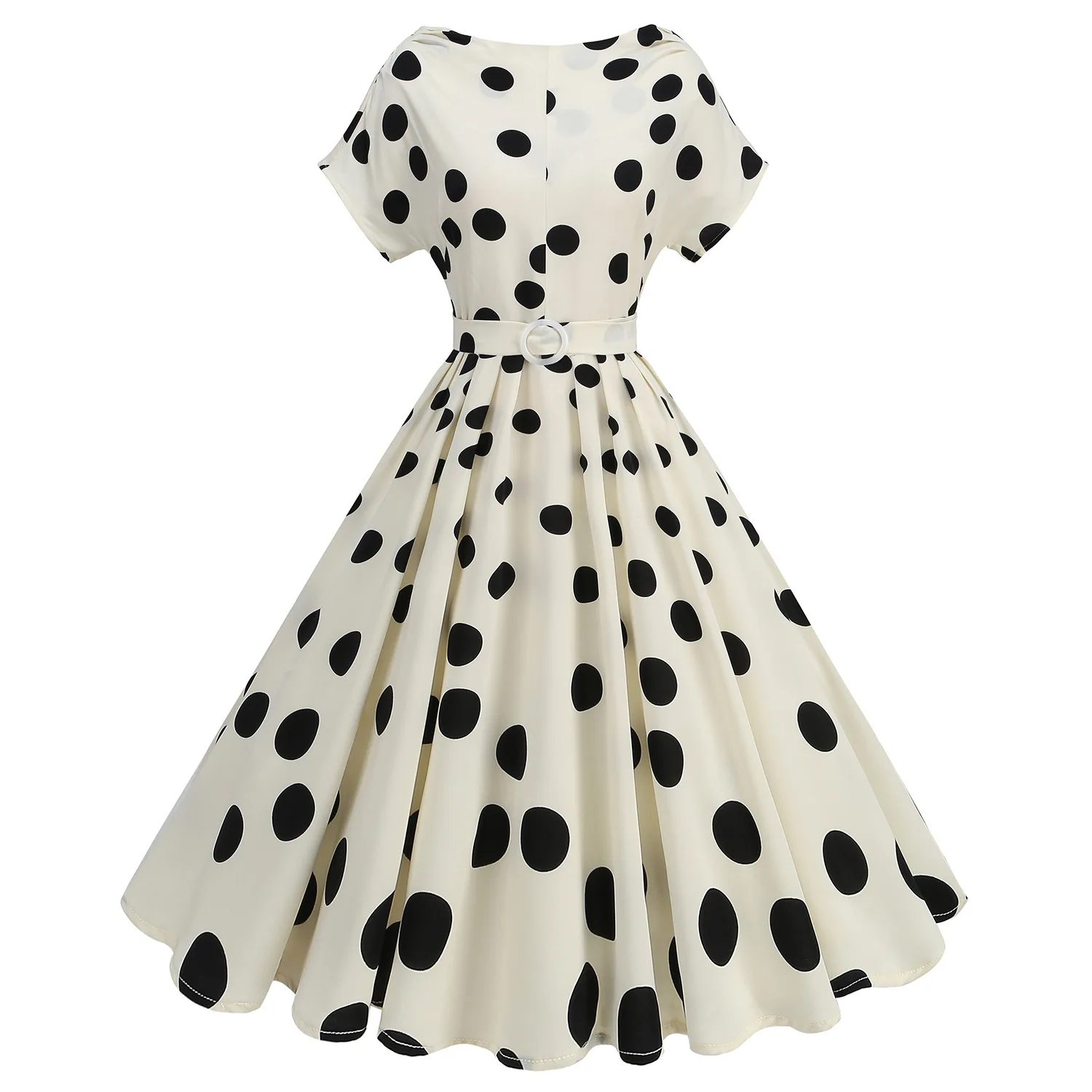 مزاجه الرجعية أزياء أنيقة موجة كبيرة فستان سوينغ كبير #1