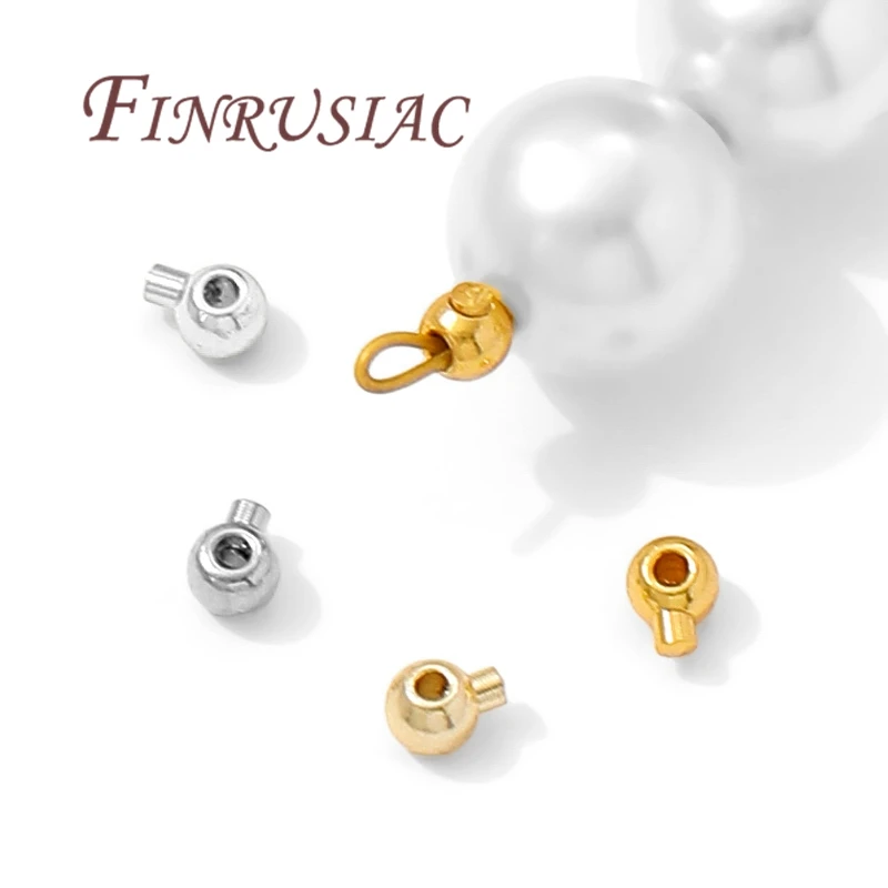 10/20 Stück 18 Karat vergoldete Quetschenden, silberne Quetschperlen, runde Crimp-Endperlen, DIY-Schmuckherstellungszubehör – Detail 29