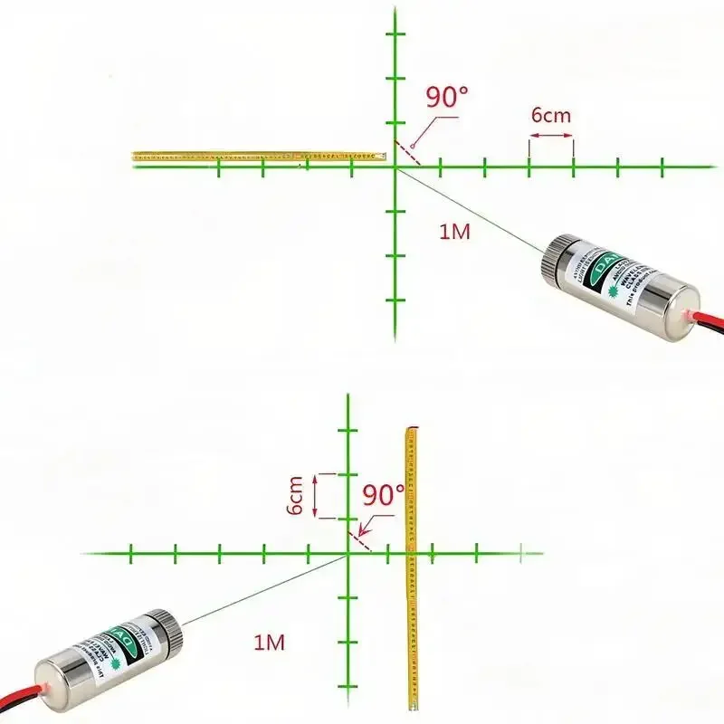 650nm Red Laser Line Point Module Head 5  Focusable Cross Industrial Class DC 3V-5V with Free Customization