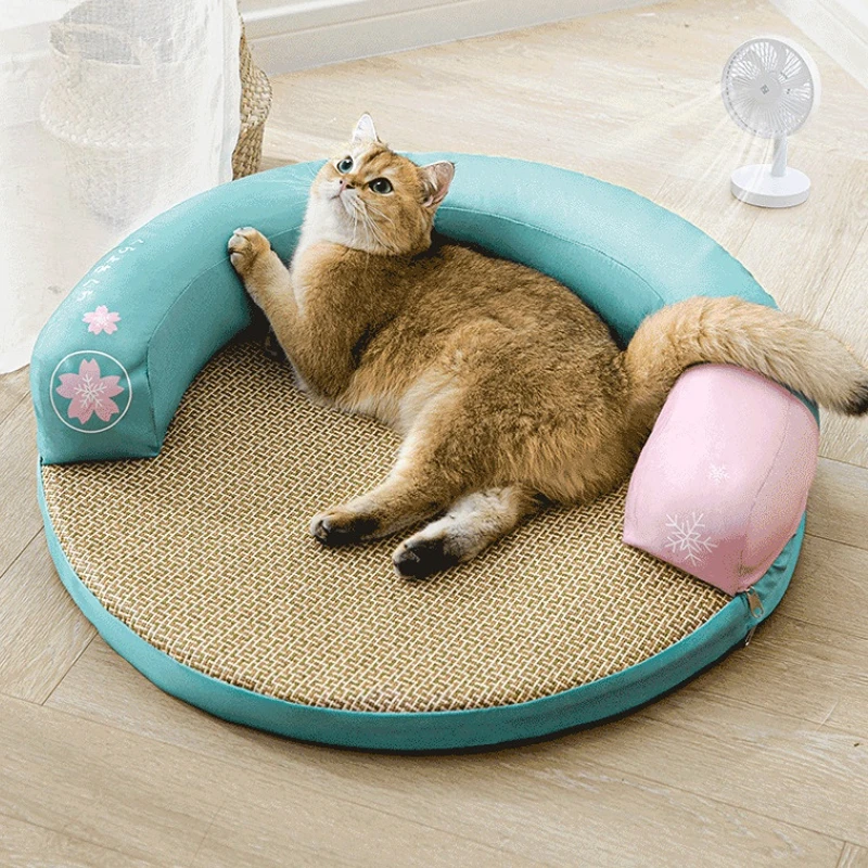 

Summer Cooling Pet Dog Mat Ice Pad Dog Sleeping Round Mats For Dogs Cats Pet Kennel Top Quality Cool Cold Silk Dog Bed