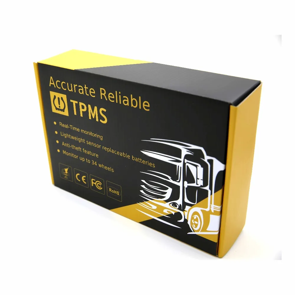 Pre-programmed Sensors Real Time Display Semi-trucks Tire Pressure Monitoring System 18 Wheel External Sensor