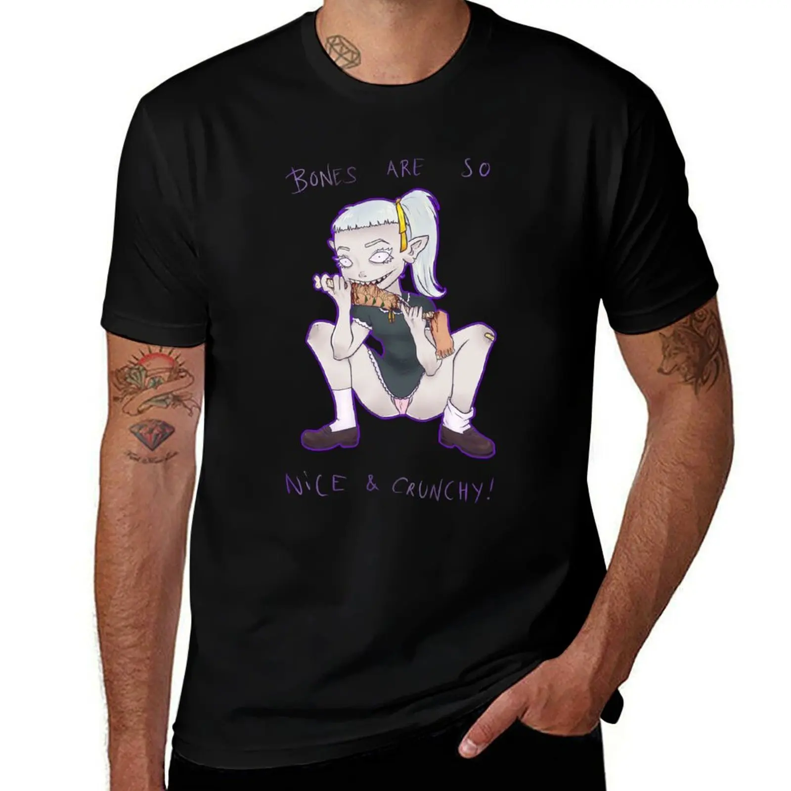BONES ARE SO NICE & CRUNCHY! T-Shirt Basic Solid Color Short Sleeve T-Shirt