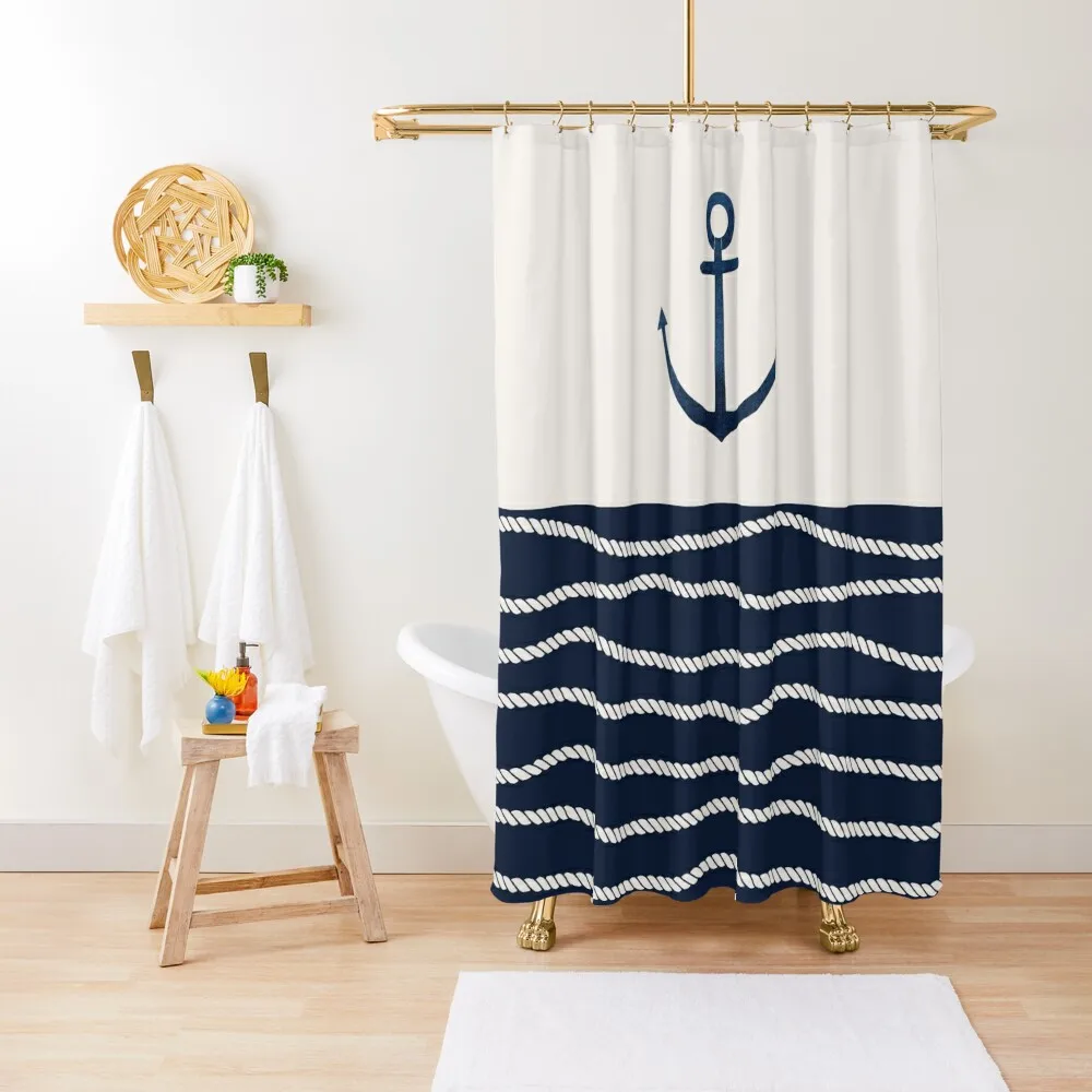 

Rope and Anchor Pattern Shower Curtain Bathroom Shower Modern Showers For Bathroom Set For Bathroom Curtain